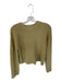 Vince Size M Light Green Cotton Blend Long Sleeve Knit Crew Neck Cropped Sweater Light Green / M