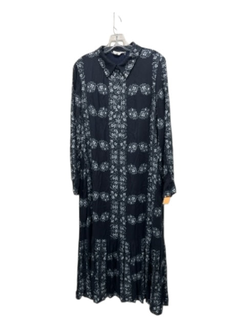 Hyacinth House Size L Navy & white Polyester Blend floral print Dress Navy & white / L