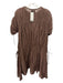 Modern Citizen Size M Brown Cotton Short Sleeve Tie Detail Pintuck Dress Brown / M