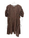 Modern Citizen Size M Brown Cotton Short Sleeve Tie Detail Pintuck Dress Brown / M