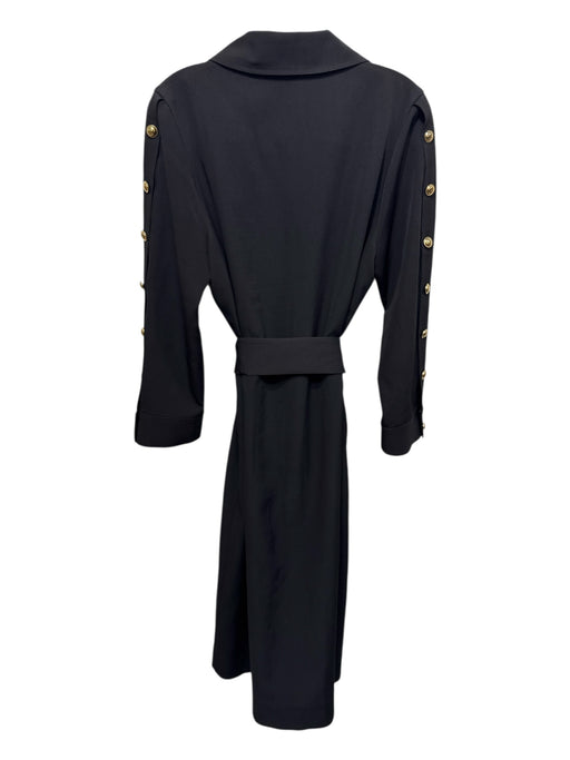 Tuckernuck Size XL Black Polyester Button Up Long Sleeve Collar Dress Black / XL