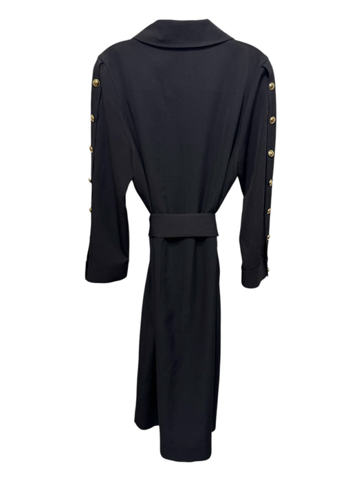 Tuckernuck Size XL Black Polyester Button Up Long Sleeve Collar Dress Black / XL