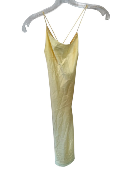 Show Me Your Mumu Size XS Yellow Polyester High Neck Lace Up Back Gown Yellow / XS