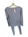 Roller Rabbit Size S Blue & White Pima Cotton Long Sleeve Elephant Pants Pajamas Blue & White / S