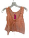 Free People Size XS Orange Cotton Sleeveless Lace Detail Buttons Top Orange / XS