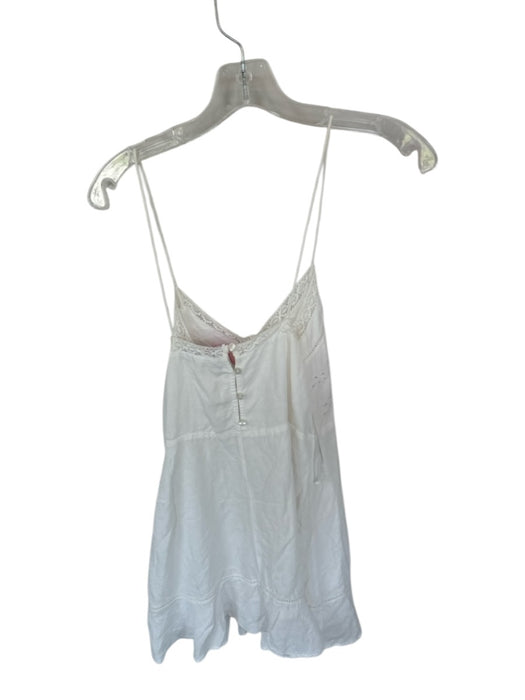 Zara Size XS White Spaghetti Strap Lace Trim Side Zip Dress White / XS