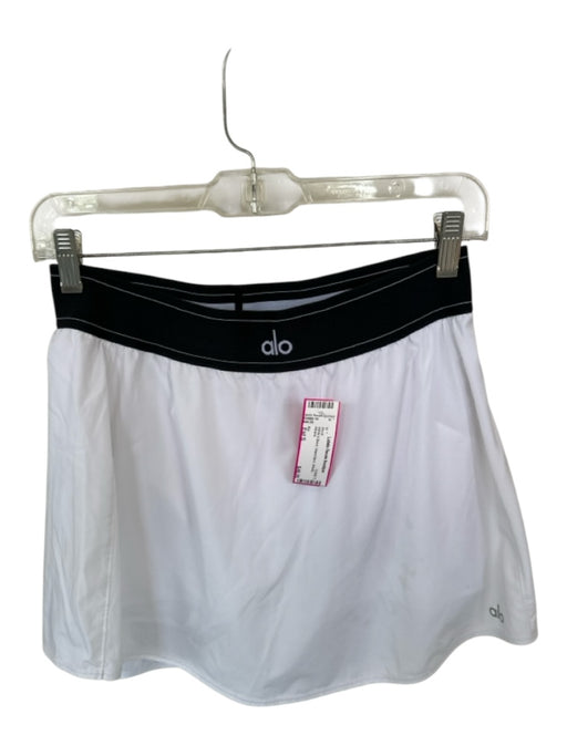 Alo Size Est S White & Black Waist Band Athletic Skort White & Black / Est S