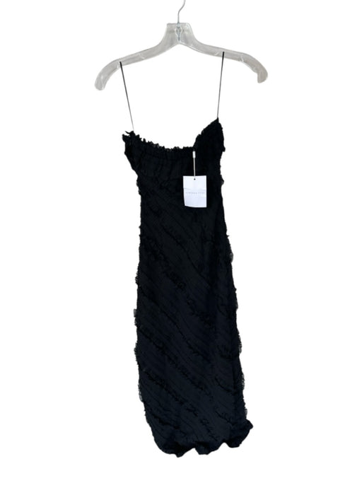 endless rose Size XS Black Polyester Strapless Ruffles Side Zip Gown Black / XS