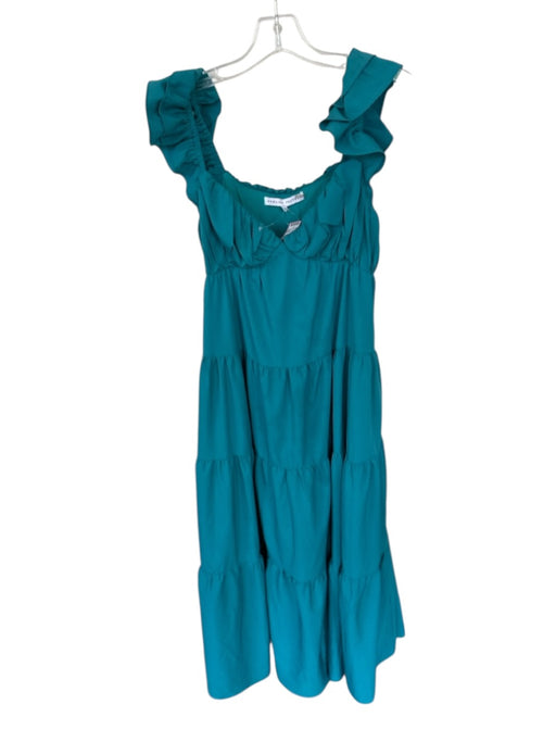 English Factory Size XS Teal Flutter Sleeves Maxi Side Zip Dress Teal / XS