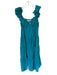English Factory Size XS Teal Flutter Sleeves Maxi Side Zip Dress Teal / XS