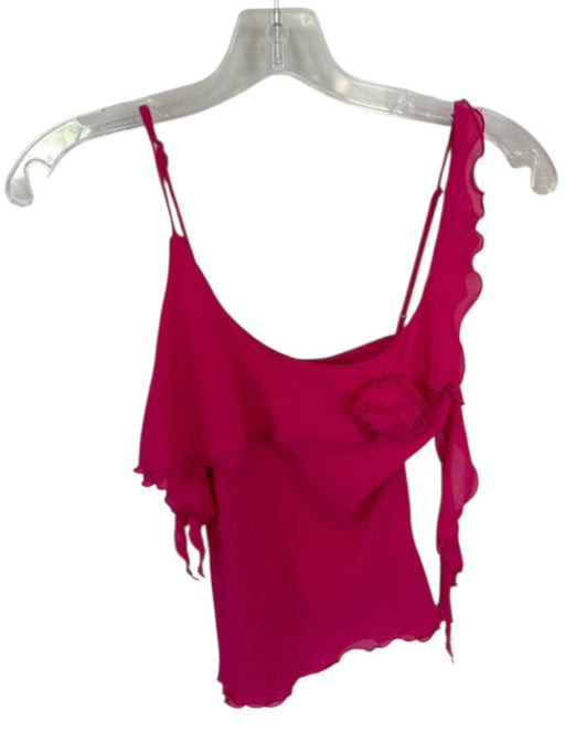 Free People Size XS Pink Nylon Spaghetti Strap Flower Application Top Pink / XS