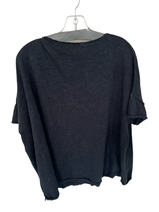 FP Beach Size XS Black Cotton Short Sleeve roll neck Oversize Top Black / XS