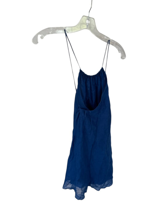 Banana Republic Size XS Navy Ramie Halter Neck Low Back Dress Navy / XS
