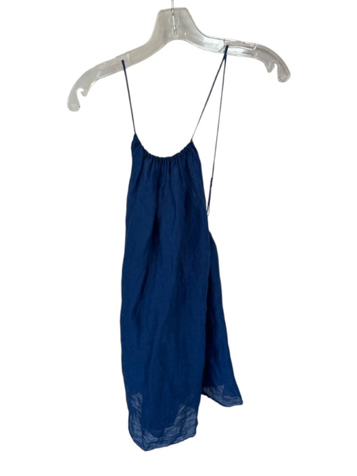Banana Republic Size XS Navy Ramie Halter Neck Low Back Dress Navy / XS