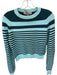 Solid & Striped Size XS Aqua & Teal Cotton Knit Striped Long Sleeve Top Aqua & Teal / XS