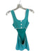 Amanda Uprichard Size XS Aqua & White Polyester Sleeveless Piping Dress Aqua & White / XS