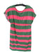 Lilly Pulitzer Size M Pink & Green Sequin Cap Sleeve Striped V Back GHW Dress Pink & Green / M