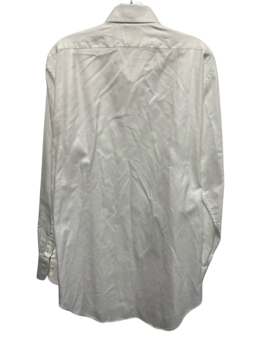 Sid Mashburn Size Est M White Cotton Solid Button Up Men's Long Sleeve Shirt White / Est M
