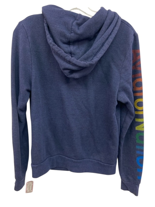 Aviator Nation Size S Indigo Blue Cotton Blend Logo Hoodie Zip Front Jacket Indigo Blue / S