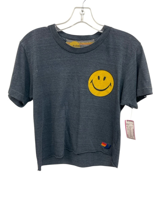 Aviator Nation Size S Dark Gray Cotton Blend Short Sleeve Graphic T Shirt Top Dark Gray / S