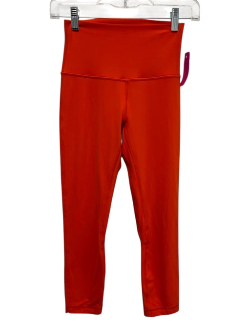 Lululemon Size 4 Orange Missing Fabric Tag Elastic Waistband Athletic Leggings Orange / 4
