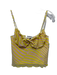 Fiorucci Size S Yellow & Pink Print Lyocell blend Mesh Stripe Bustier Top Top Yellow & Pink Print / S