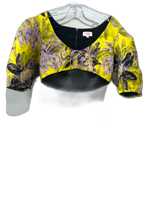 Strut & Bolt Size S Green Print Cotton Round Neck Floral Back Keyhole Top Green Print / S