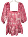 Loveshackfancy Size 6 Pink & White Cotton Denim Tie Dye Long Sleeve Mini Dress Pink & White / 6