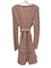 Alexis Size S Pink, Purple, Multi Cotton Blend Long Sleeve Tweed V Neck Dress Pink, Purple, Multi / S