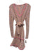 Alexis Size S Pink, Purple, Multi Cotton Blend Long Sleeve Tweed V Neck Dress Pink, Purple, Multi / S