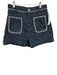 Zara Size 2 Dark Wash Cotton Denim Stitching Detail High Rise Shorts Dark Wash / 2