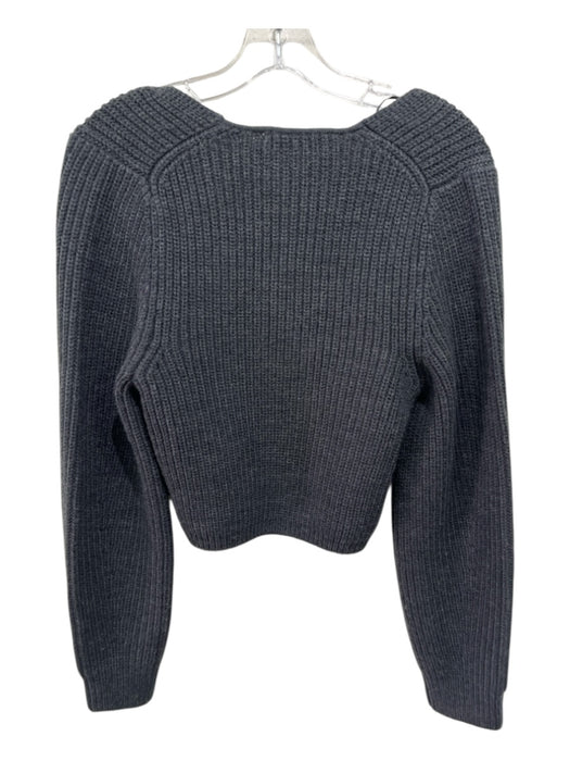 Zara Size M Charcoal Gray Acrylic Blend Long Sleeve Knit Square Neck Sweater Charcoal Gray / M