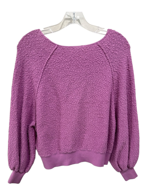 Free People Size XS Lilac Purple Cotton Blend Long Sleeve Textured Sweater Lilac Purple / XS