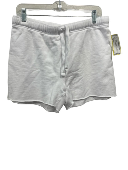 Frank & Eileen Size L White Cotton Elastic & Drawstring Waist short Shorts White / L