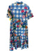 Vilagallo Size 44 blue, pink, multi Cotton Button Down gingham & floral Dress blue, pink, multi / 44