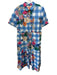 Vilagallo Size 44 blue, pink, multi Cotton Button Down gingham & floral Dress blue, pink, multi / 44