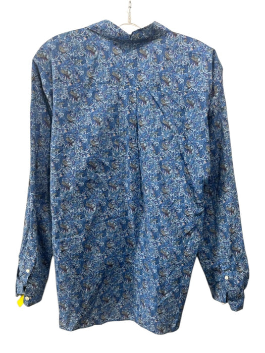 Ann Mashburn Size M Blue, Purple, Multi Cotton floral print Button Down Top Blue, Purple, Multi / M