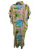 Holly Shae Design Size M/L Pink, Green, Blue Cotton Cap Sleeve Leaf Print Dress Pink, Green, Blue / M/L