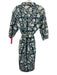 Holly Shae Design Size One Size Blue & Gold Cotton 3/4 Sleeve Midi Dress Blue & Gold / One Size