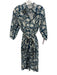 Holly Shae Design Size One Size Blue & Gold Cotton 3/4 Sleeve Midi Dress Blue & Gold / One Size