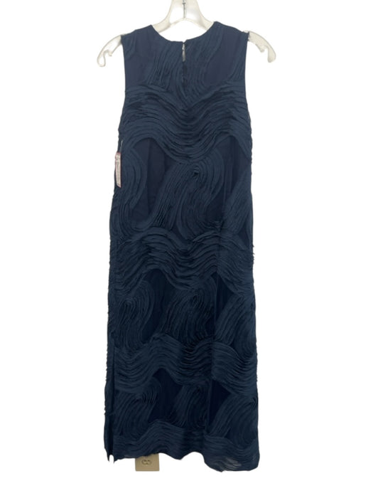 Ann Mashburn Size XS Dark Blue Nylon Sleeveless Textured Round Neck Maxi Dress Dark Blue / XS