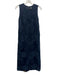 Ann Mashburn Size XS Dark Blue Nylon Sleeveless Textured Round Neck Maxi Dress Dark Blue / XS