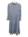 Alice Walk Size XS Light Blue Cotton & Linen Long Sleeve Ruffle Shirt Midi Dress Light Blue / XS