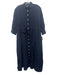 Holly Shae Design Size M/L Navy Blue Cotton 1/2 Sleeve Buttons Midi Dress Navy Blue / M/L