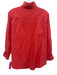 Tuckernuck Size L Coral Pink Cotton 3/4 Sleeve Ruffle mock neck 1/4 Button Top Coral Pink / L