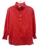 Tuckernuck Size L Coral Pink Cotton 3/4 Sleeve Ruffle mock neck 1/4 Button Top Coral Pink / L
