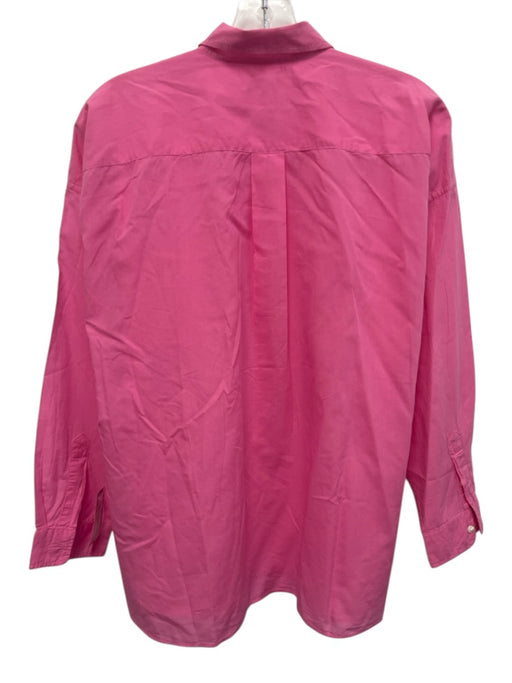 Ann Mashburn Size M Hot pink Cotton Long Sleeve Collar Blouse Top Hot pink / M