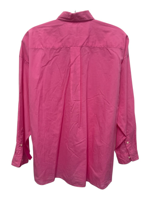 Ann Mashburn Size S Hot pink Cotton Long Sleeve Collar Blouse Top Hot pink / S