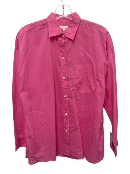 Ann Mashburn Size S Hot pink Cotton Long Sleeve Collar Blouse Top Hot pink / S
