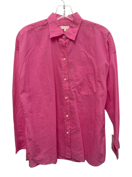 Ann Mashburn Size S Hot pink Cotton Long Sleeve Collar Blouse Top Hot pink / S